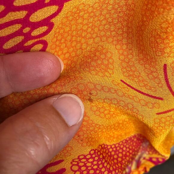 Diane von Furstenberg Emelia orange pink floral batwing silk top Medium NWOT - Picture 6 of 16